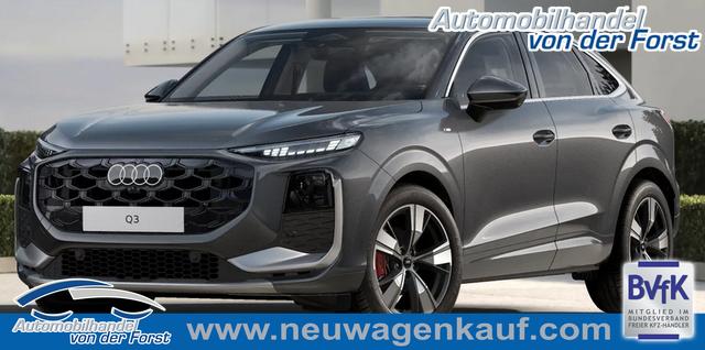 Audi Q3 Sportback - "Q3 SPORTBACK Basis" LIEFERUNG KOSTENLOS & PREISGARANTIE* 2.0 TFSI 204PS quattro (Allrad) S-Tronic (Automatik), 17" Alu, MMI Navigation plus, Elektr. Heckklappe, Einparkhilfe plus, 3-Zonen-Klimaautomatik, Soundsystem, Sitzheizung vorne, Privacy Glas, Lederlenkrad