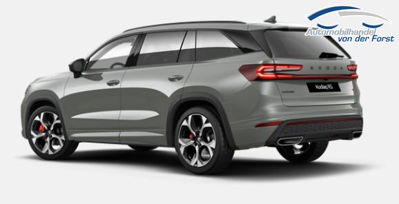 Skoda Kodiaq "RS" (1) LIEFERUNG KOSTENLOS! Angebot f. Menschen mit Behinderung 100%! 2.0 TSI 265PS DSG 4x4, Metallic/Stahl-Grau, 20"Alu, DCC, Beheizte Frontscheibe, Elektr. Heckklappe, Navi 13", CANTON, MATRIX-LED, HEAD-UP, Kessy, Alarm, Parksensoren, Panorama-Kamera, Sitzheizung vo/hi 