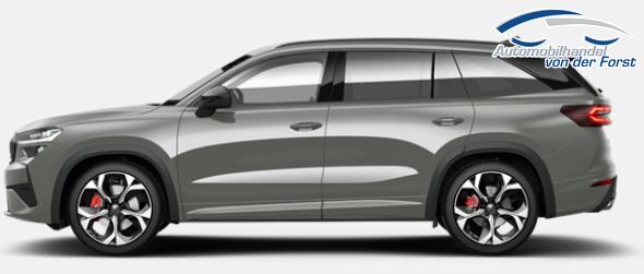 Skoda Kodiaq "RS" (1) LIEFERUNG KOSTENLOS! Angebot f. Menschen mit Behinderung 100%! 2.0 TSI 265PS DSG 4x4, Metallic/Stahl-Grau, 20"Alu, DCC, Beheizte Frontscheibe, Elektr. Heckklappe, Navi 13", CANTON, MATRIX-LED, HEAD-UP, Kessy, Alarm, Parksensoren, Panorama-Kamera, Sitzheizung vo/hi 