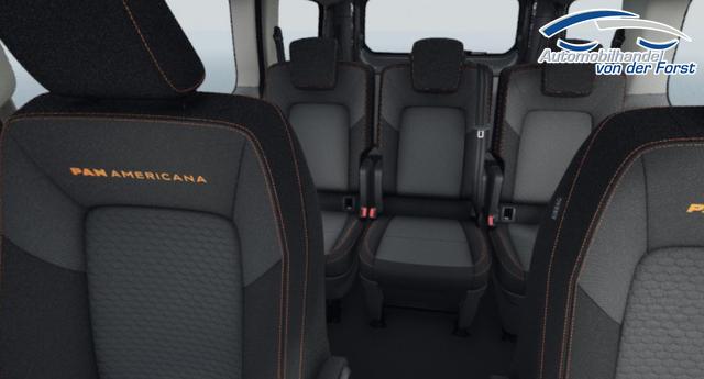 Volkswagen T7 Kombi "PanAmericana" (9AE, 7B3, 0I2, QL5) LIEFERUNG KOSTENLOS & PREISG 2.0 TDI 4MOTION (ALLRAD) 170PS AUTOMATIK + LANGER RADSTAND, 17" Alu "Monte Carlo", M-Lederlenkrad, Sitzheizung, 1-Zonen-Klimaautomatik, Parksensoren hinten, Privacy-Glas, 70l-Tank, Radio 13" + Wireless App-Connect, Tempomat, Digitales Cockpit, Keyless Sta 