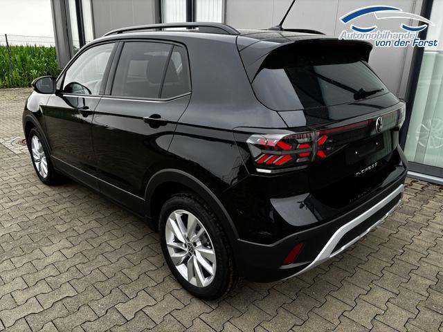 Volkswagen T-Cross "Life" 1.5 TSI 150PS DSG/AUTOMATIK, Deep-Black-Metallic, Parksensoren v/h, Rückfahrkamera, Privacy-Glas, Sitzheizung, Climatronic, IQ LIGHT MATRIX-LED, Radio Ready2Discover+App-Connect, 17" Alu, KEYLESS, Lendenwirbelstütze, M-Lederlenkrad, Dachreling 