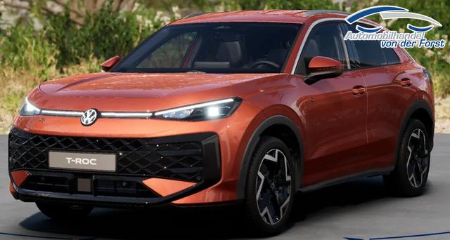 Volkswagen T-Roc (NEUES MODELL) "Life" LIEFERUNG KOSTENLOS & PREISGARANTIE* 1.5 eTSI mild-hybrid 116PS DSG (AUTOMATIK), 16" Alufelgen, ACC Tempomat, Climatronic, Rückfahrkamera, Parksensoren vorne/hinten, Radio 12,9" + Wireless App-Connect, Toter-Winkel-Warner, M-Lederlenkrad, Armlehne vorn, LED-Scheinwerfer, Dachreling 