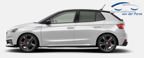 Skoda Fabia "Fabia 130" (1) LIEFERUNG KOSTENLOS! 1.5 TSI 177PS DSG/AUTOMATIK, 18" Alu, METALLIC/Dach Schwarz, Bi-LED-Scheinwerfer, Parksensoren vo/hi, Rückfahrkamera, Kessy, Climatronic, SunSet, Sport-M-Lederlenkrad beheizt, Infotainment 8", Smart Link, NSW, Sitzheizung, Tempomat, Fußmatten 