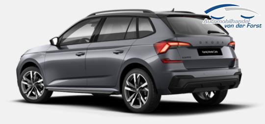 Skoda Kamiq "Monte Carlo" (1) LIEFERUNG KOSTENLOS! 1.0 TSI 115PS DSG, GRAU-MET/Dach schwarz, 18" ALU URSA, AHK-VORBEREITUNG, Panoramadach, Matrix-LED, Parksensoren v/h, Kamera, Tempomat, Virtual Cockpit, Kessy, Winter-Paket, Climatronic, Radio 8", SmartLink, NSW, Dachreling, Sport-M-Lederlenkrad beheizt 