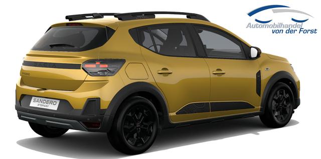 Dacia Sandero Stepway "Extreme" PREISGARANTIE & LIEFERUNG KOSTENLOS! 1.0 TCe 110, NEUES MODELL, 3J Garantie, 16" ALU, Klimaautomatik, Lederlenkrad, Parksensoren vorn/hinten, R&uuml;ckfahrkamera, Toter-Winkel, Hands-Free, Tempomat, Multimedia System 10" + Smartphone-Spiegelung, Regen-/Licht-Sensor, 4x FH elektr, NSW, Armlehne 