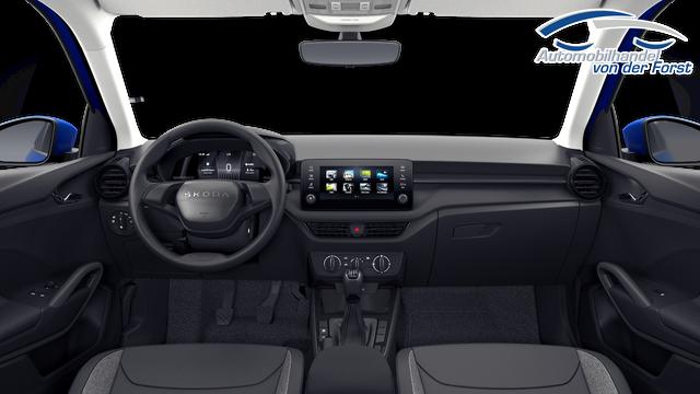 Skoda Fabia "EXTRA" (2) LIEFERUNG KOSTENLOS & PREISGARANTIE* 1.0 80PS, 5 Jahre Garantie, Energy-Blau, Klimaanlage, Parksensoren hinten, Infotainment 8", Virtual Cockpit, LED-Scheinwerfer, Nebelscheinwerfer, Wireless SmartLink (Navi-Funktion &uuml;ber Smartphone), Armlehne vorn, Fu&szlig;matten 