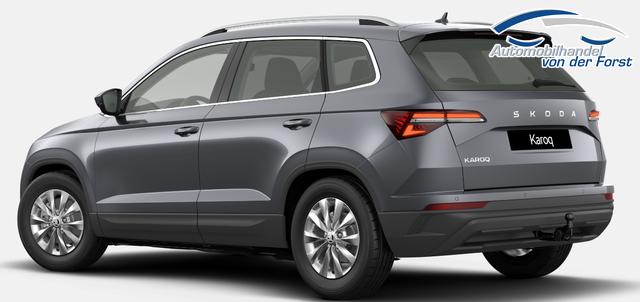 Skoda Karoq "Selection" LIEFERUNG KOSTENLOS & PREISGARANTIE* 1.5 TSI 150PS DSG/AUTOMATIK, 5J GARANTIE, GRAU-METALLIC, AHK SCHWENKBAR, LADEBODEN VAR, NAVI, ACC, PDC V/H + KAMERA, ELEKTR. HECKKLAPPE, KESSY, CHROM-PAKET, Virtual Cockpit, Telefonbox, 16" ALU, Climatronic, Sitzheizung, Lederlenkrad beheizt, Privacy-Glas 