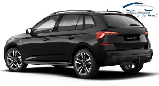 Skoda Kamiq "Monte Carlo" (1) LIEFERUNG KOSTENLOS! 1.5 TSI 150PS DSG, 5J GARANTIE, Schwarz-Perleffekt, 18" ALU, AHK SCHWENKBAR, Panoramadach, Matrix-LED, Parksensoren v/h, Kamera, Tempomat, Virtual Cockpit (8"!!), Kessy, Winter-Paket, Climatronic, Radio 8", SmartLink, NSW, Sport-M-Lederlenkrad beheizt 