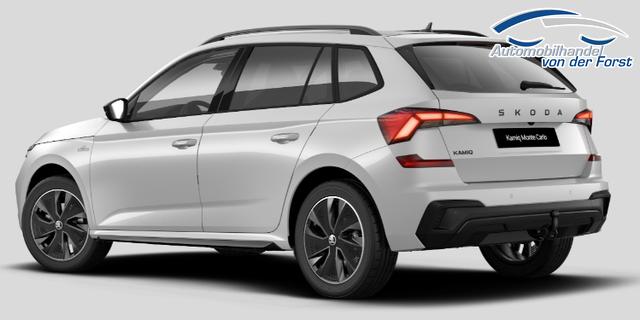 Skoda Kamiq SONDERAKTION "Monte Carlo" Lieferung frei Haus! 1.5 TSI 150PS DSG, 5J GARANTIE, METALLIC, ELE. HECKKLAPPE, ANH&Auml;NGERKUPPLUNG, BEH. FRONTSCHEIBE, MATRIX-LED, PANORAMADACH, Sitzheizung, Lenkradhzg, Ladeboden, ACC, SIDE Assist, Virtual Cockpit 10", Parksensoren, Kamera, KESSY, Privacy, 17" Alu, Climatroni 