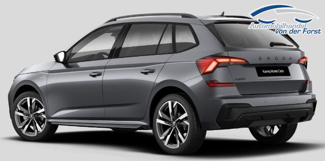 Skoda Kamiq SONDERAKTION "Monte Carlo" Lieferung frei Haus! 1.5 TSI 150PS DSG, 5J GARANTIE, 18"ALU, METALLIC, ELE. HECKKLAPPE, ANH&Auml;NGERKUPPLUNG, BEH. FRONTSCHEIBE, MATRIX-LED, PANORAMADACH, Sitzheizung, Lenkradhzg, Ladeboden, ACC, SIDE Assist, Virtual Cockpit 10", Parksensoren, Kamera, KESSY, Privacy, Climatronic 