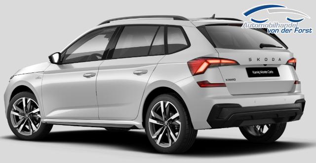 Skoda Kamiq SONDERAKTION "Monte Carlo" Lieferung frei Haus! 1.5 TSI 150PS DSG, 5J GARANTIE, 18"ALU, METALLIC, ELE. HECKKLAPPE, ANH&Auml;NGERKUPPLUNG, BEH. FRONTSCHEIBE, MATRIX-LED, PANORAMADACH, Sitzheizung, Lenkradhzg, Ladeboden, ACC, SIDE Assist, Virtual Cockpit 10", Parksensoren, Kamera, KESSY, Privacy, Climatronic 