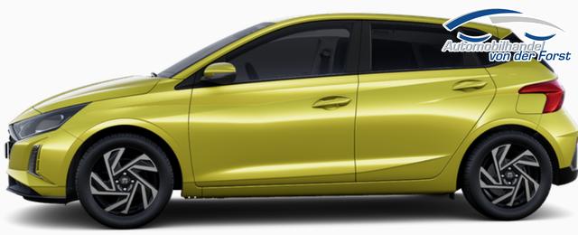 Hyundai i20 "Family" LIEFERUNG KOSTENLOS! 1.0 T-GDI 90PS, NAVI 10,25", LUCID-LIME Metallic, Winter-Pack: Sitzheizung + Lenkradheizung, 16" ALU, Klimaautomatik, Privacy-Glas, Parksensoren hinten, R&uuml;ckfahrkamera, Tempomat, Lederlenkrad, Reserverad, Alarm, Armlehne, 4x elektr. Fensterheber 