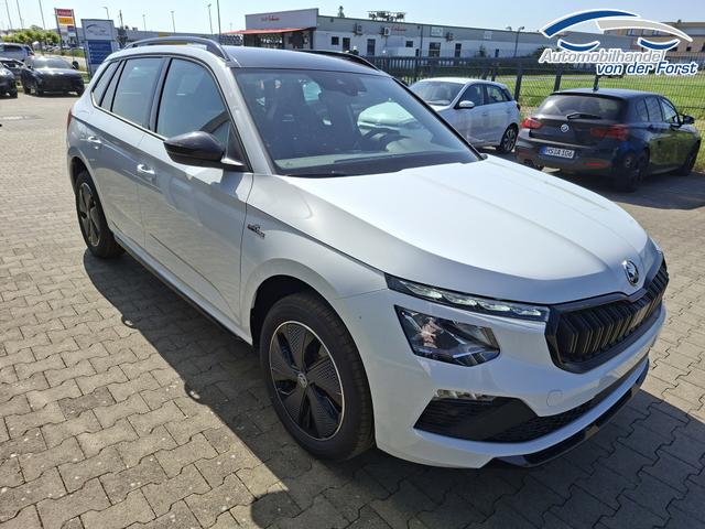 Skoda Kamiq "Monte Carlo" 1.5 TSI 150PS DSG (AUTOMATIK), MOON-WHITE PERLEFFEKT, PANORAMDACH, MATRIX-LED, SITZHEIZUNG, Sport-M-Lederlenkrad beheizt, SunSet, 2Z-Climatronic, Parksensoren vorn/hinten, R&uuml;ckfahrkamera, Kessy, Radio 8,25"+SmartLink, Virtual Cockpit, 17" Alu, Tempomat 