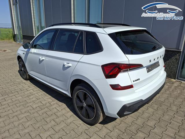 Skoda Kamiq "Monte Carlo" 1.5 TSI 150PS DSG (AUTOMATIK), MOON-WHITE PERLEFFEKT, PANORAMDACH, MATRIX-LED, SITZHEIZUNG, Sport-M-Lederlenkrad beheizt, SunSet, 2Z-Climatronic, Parksensoren vorn/hinten, R&uuml;ckfahrkamera, Kessy, Radio 8,25"+SmartLink, Virtual Cockpit, 17" Alu, Tempomat 