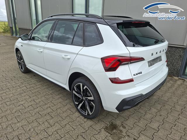 Skoda Kamiq "Monte Carlo" (1) LIEFERUNG KOSTENLOS! 1.5 TSI 150PS DSG, 5J GARANTIE, WEISS-MET/Dach schwarz, 18" ALU, AHK SCHWENKBAR, Panoramadach, Matrix-LED, Parksensoren v/h, Kamera, Tempomat, Virtual Cockpit (8"!!), Kessy, Winter-Paket, Climatronic, Radio 8", SmartLink, NSW, Sport-M-Lederlenkrad beheizt 