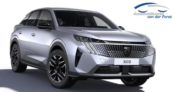 Peugeot 3008 "Allure" Hybrid 145PS e-DCS6 (Automatik), Grau-Metallic, ANH&Auml;NGERKUPPLUNG, Panorama-Navigations-Paket, Grip-Control-Paket, 19" ALU, Beh. Frontscheibe, Trennnetz, Adaptiver Tempomat, Toter-Winkel, 360&deg;Kamera, Parksensoren vorn/hinten, Lenkradheizung, Alarmanlage 