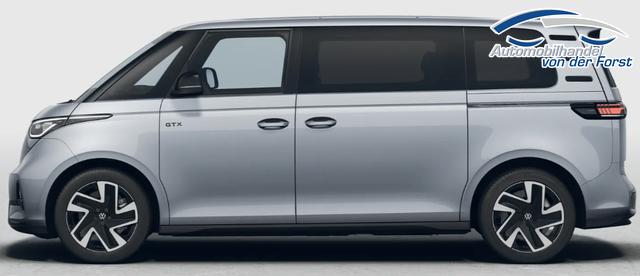 Volkswagen ID. Buzz "GTX 7-Sitzer 4MOTION 250KW/340PS 86kWh LANG" LIEFERUNG GRATIS! 7-SITZPL&Auml;TZE, IQ LIGHT, Elektr. Vordersitze/Memory/Massage, 20" Alufelgen, 2Z-Climatronic, Sitzheizung vorn, M-Lederlenkrad beheizt, Parksensoren vo/hi, Infotainment 12,9"+App-Connect, ACC, Privacy-Glas 