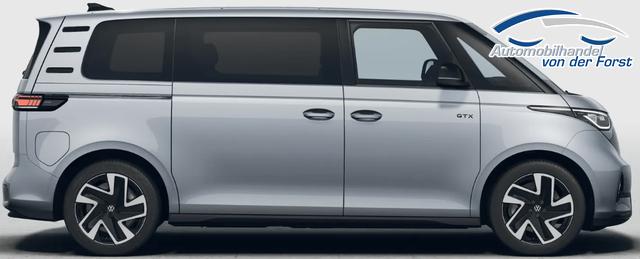 Volkswagen ID. Buzz "GTX 7-Sitzer 4MOTION 250KW/340PS 86kWh LANG" LIEFERUNG GRATIS! 7-SITZPL&Auml;TZE, IQ LIGHT, Elektr. Vordersitze/Memory/Massage, 20" Alufelgen, 2Z-Climatronic, Sitzheizung vorn, M-Lederlenkrad beheizt, Parksensoren vo/hi, Infotainment 12,9"+App-Connect, ACC, Privacy-Glas 