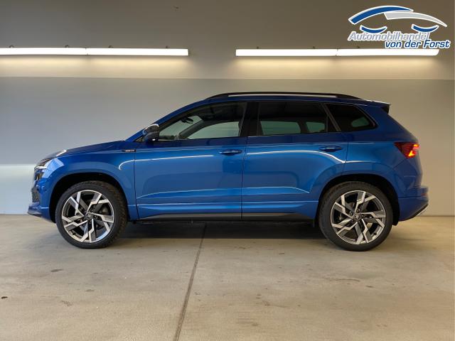 Skoda / Karoq / Blau / / / TDI 4x4 AHK+360&deg;+Alu19+Navi+Matrix+Winter-Paket