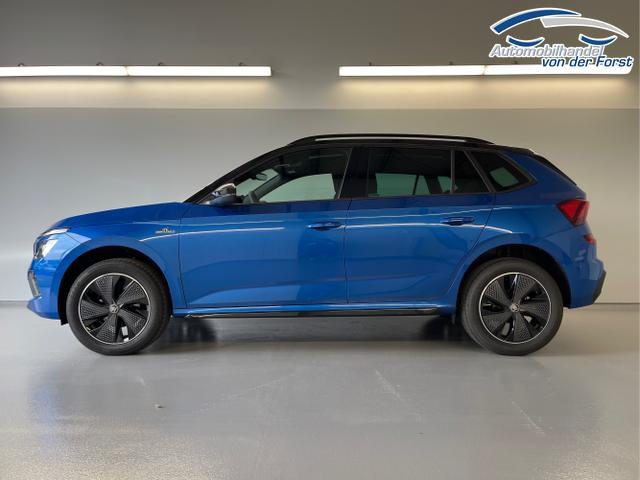 Skoda / KAMIQ / Blau / / / 115PS DSG AHK+Navi+Matrix+GV5+Pano+Kessy+Kamera+Alu17+Sitzheiz