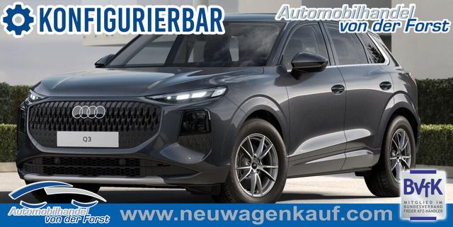 Audi Q3 - "Q3 Basis" LIEFERUNG KOSTENLOS & PREISGARANTIE* 2.0 TFSI 204PS quattro (Allrad) S-Tronic (Automatik), 17" Alu, MMI Navigation plus, Elektr. Heckklappe, Einparkhilfe plus, 3-Zonen-Klimaautomatik, Soundsystem, Sitzheizung vorne, Privacy Glas, Lederlenkrad
