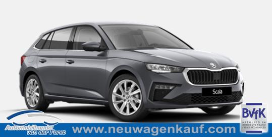 Skoda Scala - "Sondermodell 130 Jahre PREMIUM" (1) LIEFERUNG KOSTENLOS! 1.0 TSI 115PS DSG/AUTOMATIK, 17" Alu, Sonderfarbe/Metallic, Elektr. Heckklappe, Toter-Winkel, Kessy, Alarm, Climatronic, SunSet, Verlängerte Heckscheibe, Sitzheizung, Parksensoren vorne/hinten, Rückfahrkamera, Tempomat, Radio 8" + Wireless Smartlink