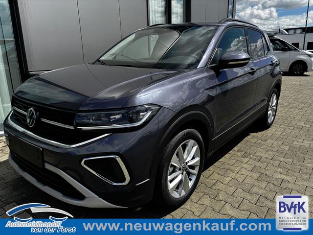 Volkswagen T-Cross - "Life" 1.0 TSI 115PS DSG/AUTOMATIK, Rauch-Grau-Metallic, Parksensoren v/h, Rückfahrkamera, Privacy-Glas, Sitzheizung, Climatronic, IQ LIGHT MATRIX-LED, Radio Ready2Discover+Wireless App-Connect, 17" Alu, KEYLESS, Lendenwirbelstütze, M-Lederlenkrad, Dachreling