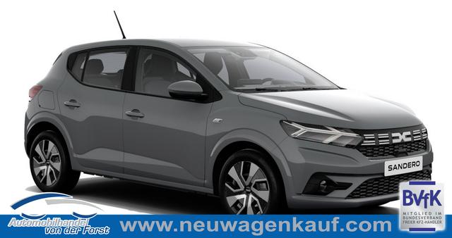 Dacia Sandero - "Expression" 1.0 ECO-G 100 BENZIN/LPG-GASANLAGE, SONDERLACKIERUNG URBAN-GRAU, Klimaanlage, NAVIGATIONSSYSTEM 8", Parksensoren VORNE + HINTEN, RÜCKFAHRKAMERA, TOTER-WINKEL-WARNER, Nebelscheinwerfer, Tempomat, Lederlenkrad, Armlehne, Spiegel elektr. einstell-/beheizbar