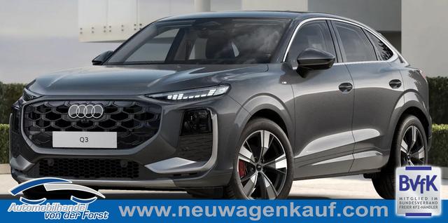 Audi Q3 Sportback - "Q3 SPORTBACK Basis" LIEFERUNG KOSTENLOS & PREISGARANTIE* 2.0 TFSI 204PS quattro (Allrad) S-Tronic (Automatik), 17" Alu, MMI Navigation plus, Elektr. Heckklappe, Einparkhilfe plus, 3-Zonen-Klimaautomatik, Soundsystem, Sitzheizung vorne, Privacy Glas, Lederlenkrad
