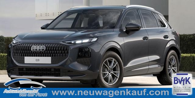 Audi Q3 - "Q3 Basis" LIEFERUNG KOSTENLOS & PREISGARANTIE* 2.0 TFSI 204PS quattro (Allrad) S-Tronic (Automatik), 17" Alu, MMI Navigation plus, Elektr. Heckklappe, Einparkhilfe plus, 3-Zonen-Klimaautomatik, Soundsystem, Sitzheizung vorne, Privacy Glas, Lederlenkrad
