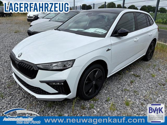 Skoda Scala - "Monte Carlo" (1) LIEFERUNG KOSTENLOS! 1.0 TSI 115PS DSG, MOON-WHITE MET, Panoramadach, 17"Alu, Climatronic, MATRIX-LED, Kessy, Verlängerte Heckscheibe, SunSet, Parksensoren vorn/hinten, Rückfahrkamera, Tempomat, Winter-Paket, Sport-M-Lederlenkrad beheizt, Virtual Cockpit, Radio 8", SmartLin