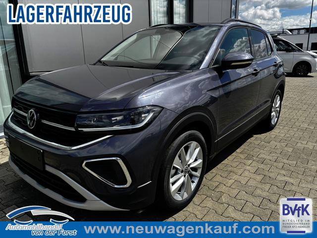Volkswagen T-Cross - "Life" 1.5 TSI 150PS DSG/AUTOMATIK, Rauch-Grau-Metallic, Parksensoren hinten, Rückfahrkamera, Privacy-Glas, Sitzheizung, Climatronic, IQ LIGHT MATRIX-LED, Radio Ready2Discover+App-Connect, 17" Alu, KEYLESS, M-Lederlenkrad, Dachreling