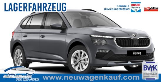 Skoda Kamiq - "EXTRA" (2) LIEFERUNG KOSTENLOS & PREISGARANTIE* 1.0 TSI 116PS, 5 J Garantie, METALLIC, ANH&Auml;NGERKUPPLUNG, 16" Alu, Climatronic, Radio 8" + SmartLink, Parksensoren hinten, R&uuml;ckfahrkamera, Sitzheizung, SunSet, Tempomat, Armlehne, NSW, LED-Scheinwerfer, Dachreling, Virtual Cockpit, Reserverad