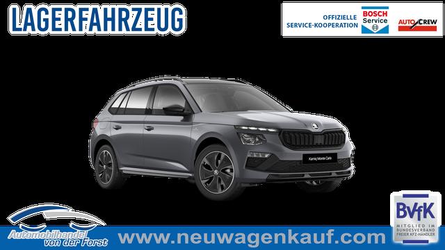 Skoda Kamiq - "Monte Carlo" 1.5 TSI 150PS DSG (AUTOMATIK), Grau-Met, PANORAMDACH, MATRIX-LED, SITZHEIZUNG, Sport-M-Lederlenkrad beheizt, SunSet, 2Z-Climatronic, Parksensoren vorn/hinten, R&uuml;ckfahrkamera, Kessy, Radio 8,25"+SmartLink, Virtual Cockpit, 17" Alu, Tempomat