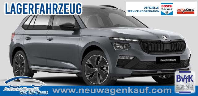 Skoda Kamiq - SONDERAKTION "Monte Carlo" Lieferung frei Haus! 1.0 TSI 115PS, 5J GARANTIE, METALLIC, ELE. HECKKLAPPE, ANH&Auml;NGERKUPPLUNG, BEH. FRONTSCHEIBE, MATRIX-LED, PANORAMADACH, Sitzheizung, Lenkradheizung, Ladeboden, ACC, SIDE Assist, Virtual Cockpit 10", Parksensoren, Kamera, KESSY, Privacy, 17" Alu, Climatroni