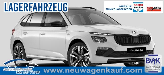 Skoda Kamiq - SONDERAKTION "Monte Carlo" Lieferung frei Haus! 1.5 TSI 150PS DSG, 5J GARANTIE, 18"ALU, METALLIC, ELE. HECKKLAPPE, ANH&Auml;NGERKUPPLUNG, BEH. FRONTSCHEIBE, MATRIX-LED, PANORAMADACH, Sitzheizung, Lenkradhzg, Ladeboden, ACC, SIDE Assist, Virtual Cockpit 10", Parksensoren, Kamera, KESSY, Privacy, Climatronic