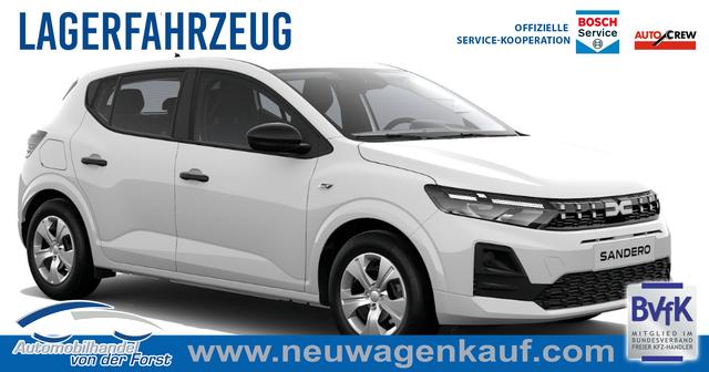 Dacia Sandero - "Essential" SONDERAKTION 1.0 SCe65, Arktis-Wei&szlig;, KLIMAANLAGE, PARKSENSOREN HINTEN, Tempomat, Multimediasystem Media Control, Zentralverriegelung mit Fernbedienung
