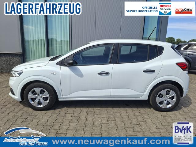Dacia Sandero - "Essential" SONDERAKTION 1.0 SCe65, Arktis-Wei&szlig;, KLIMAANLAGE, PARKSENSOREN HINTEN, Tempomat, Multimediasystem Media Control, Zentralverriegelung mit Fernbedienung