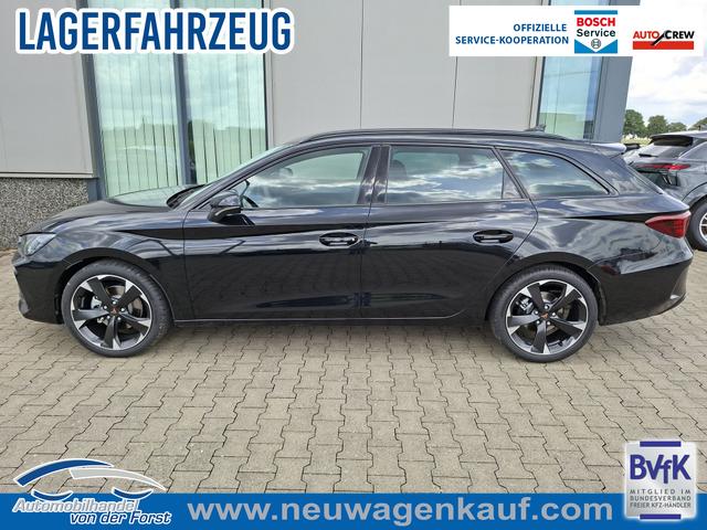 Cupra Leon Sportstourer - Sonderaktion "Basis" 1.5 eTSI 150PS DSG (AUTOMATIK), SCHWARZ, ANH&Auml;NGERKUPPLUNG, ELEKTR. HECKKLAPPE, KESSY, ALARM, R&Uuml;CKFAHRKAMERA, 18" Alu, Sitzheizung, M-Lederlenkrad beheizt, Parksensoren vorne und hinten, Adaptiver Tempomat, 3-Zonen-Climatronic, Radio 12,9" + Full Link