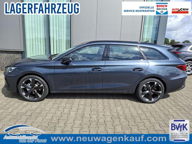 Cupra Leon Sportstourer - Sonderaktion "Basis" 1.5 eTSI 150PS DSG (AUTOMATIK), GRAU-MET, ANH&Auml;NGERKUPPLUNG, ELEKTR. HECKKLAPPE, KESSY, ALARM, R&Uuml;CKFAHRKAMERA, 18" Alu, Sitzheizung, M-Lederlenkrad beheizt, Parksensoren vorne und hinten, Adaptiver Tempomat, 3-Zonen-Climatronic, Radio 12,9" + Full Link