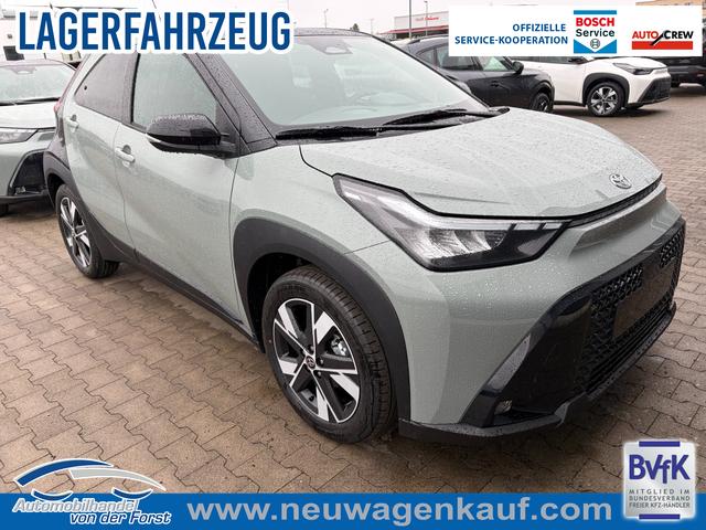 Toyota Aygo X - "Pulse / EU-Teamplayer" 1.5 Hybrid 115PS CVT/AUTOMATIK, 3 Jahre Garantie, 17" Alufelgen, Uni-Lackierung Tarragon /Dach schwarz, Privacy-Glas, Sitzheizung, R&uuml;ckfahrkamera, Klimaautomatik, Audiosystem 9" + Smartphone-Integration, Lederlenkrad, ACC, ZV mit Fernbedienung