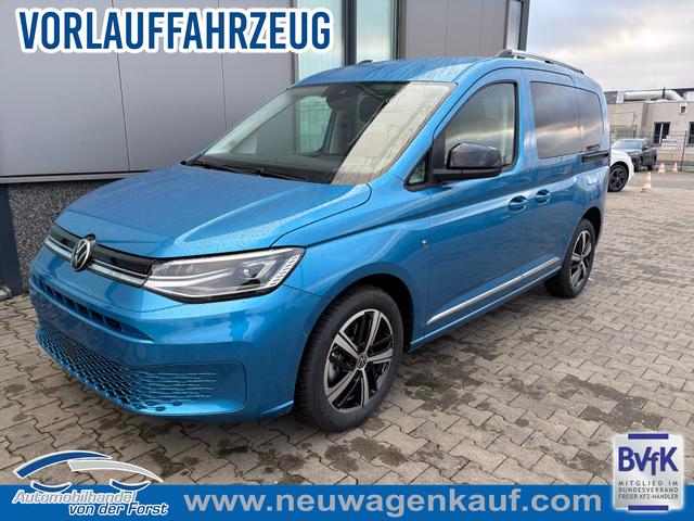 Volkswagen Caddy - "Style" LIEFERUNG KOSTENLOS! 1.5 TSI 115PS DSG/AUTOMATIK, Costa-Azul, 17" Alu/Ganzjahresreifen, Winterpaket, ACC-Tempomat, Toter-Winkel, ParkAssist, Parksensoren vo/hi, Rückfahrkamera, Radio Ready2Discover 10" + Wireless AppConnect, Climatronic, Abgedunkelte Scheiben, M-Lederlenkrad