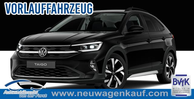 Volkswagen Taigo - "Life" 1.5 TSI 150PS DSG/AUTOMATIK, Deep-Black-Metallic, 17" Alu Aberdeen, MATRIX-LED, Sitzheizung, Climatronic, Parksensoren vorn/hinten, Rückfahrkamera, Radio Ready2Discover + Wireless App-Connect, Keyless Access, Licht-/Sicht, Privacy-Glas, M-Lederlenkrad