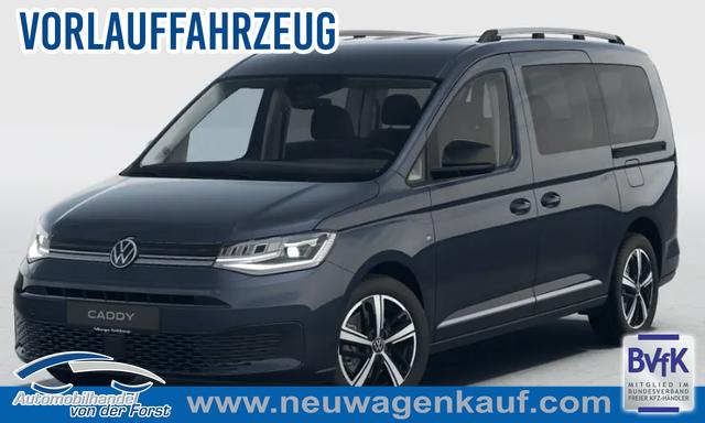 Volkswagen Caddy - "Style" LIEFERUNG KOSTENLOS! MAXI 7-SITZER 1.5 TSI 115PS DSG/AUTOMATIK, BLAU-MET., 17" Alu/Ganzjahresreifen, Winterpaket, ACC-Tempomat, Toter-Winkel, ParkAssist, Parksensoren vo/hi, Rückfahrkamera, Radio Ready2Discover 10" + Wireless AppConnect, Climatronic, Abgedunkelte Scheiben