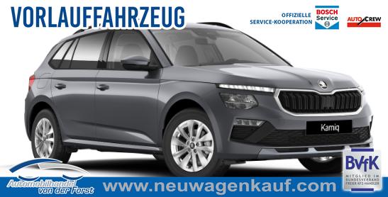 Skoda Kamiq - "EXTRA" (2) LIEFERUNG KOSTENLOS & PREISGARANTIE* 1.0 TSI 116PS, 5 J Garantie, METALLIC, ANH&Auml;NGERKUPPLUNG, 16" Alu, Climatronic, Radio 8" + SmartLink, Parksensoren hinten, R&uuml;ckfahrkamera, Sitzheizung, SunSet, Tempomat, Armlehne, NSW, LED-Scheinwerfer, Dachreling, Virtual Cockpit, Reserverad