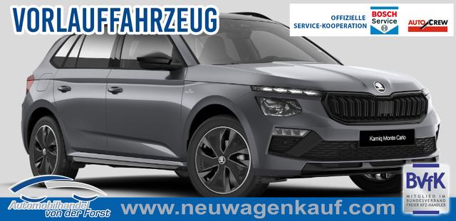 Skoda Kamiq - SONDERAKTION "Monte Carlo" Lieferung frei Haus! 1.5 TSI 150PS DSG, 5J GARANTIE, METALLIC, ELE. HECKKLAPPE, ANH&Auml;NGERKUPPLUNG, BEH. FRONTSCHEIBE, MATRIX-LED, PANORAMADACH, Sitzheizung, Lenkradhzg, Ladeboden, ACC, SIDE Assist, Virtual Cockpit 10", Parksensoren, Kamera, KESSY, Privacy, 17" Alu, Climatroni