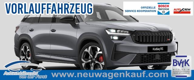 Skoda Kodiaq - "RS" LIEFERUNG KOSTENLOS & PREISGARANTIE* 2.0 TSI 265PS 4x4 DSG, 5J GARANTIE, STANDHEIZUNG, PANORMADACH, HEAD-UP, 20"Alu, ANH&Auml;NGERKUPPLUNG, NAVI, DCC PLUS, CANTON SOUND, BEH. FRONTSCHEIBE, MATRIX-LED, KESSY, Alarm, ELEK. HECKKLAPPE, SHZ v/h, Privacy-Glas, ACC, PDC v/h, AREA VIEW, 3Z-Climatronic