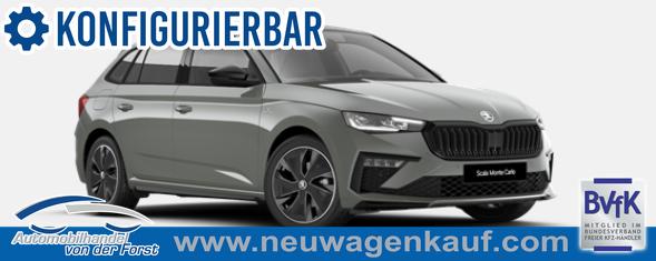 Skoda Scala - "Monte Carlo" (1) LIEFERUNG KOSTENLOS! 1.0 TSI 115PS, Panoramadach, 17"Alu, Climatronic, MATRIX-LED, Kessy, Verlängerte Heckscheibe, SunSet, Parksensoren vorn/hinten, Rückfahrkamera, Tempomat, Winter-Paket, Sport-M-Lederlenkrad beheizt, Virtual Cockpit, Radio 8", SmartLink