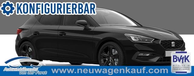 Seat Leon - "FR BLACK+" LIEFERUNG KOSTENLOS! 1.5 eTSI 150PS DSG, 5J GARANTIE, 18" Alu schwarz, Winterpaket, Alarm, 3-Zonen-Climatronic, Abgedunkelte Scheiben, Park Assistent, Rückfahrkamera, Parksensoren vorn/hinten, Sportsitze, NAVIGATION 12,9", Adaptiver Tempomat, TOTER-WINKEL, MATRIX-LED-SCHEINW