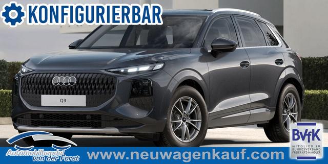 Audi Q3 - "Q3 Basis" LIEFERUNG KOSTENLOS & PREISGARANTIE* 2.0 TFSI 204PS quattro (Allrad) S-Tronic (Automatik), 17" Alu, MMI Navigation plus, Elektr. Heckklappe, Einparkhilfe plus, 3-Zonen-Klimaautomatik, Soundsystem, Sitzheizung vorne, Privacy Glas, Lederlenkrad